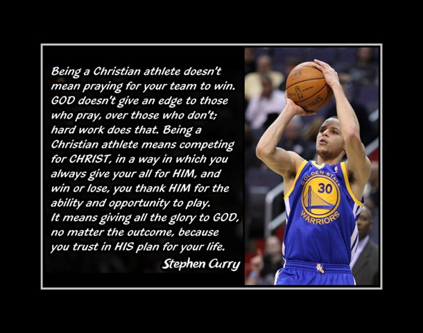 Inspirational Stephen Curry 'Christian Athlete' Basketball Quote Poster,  Motivational Wall Art 