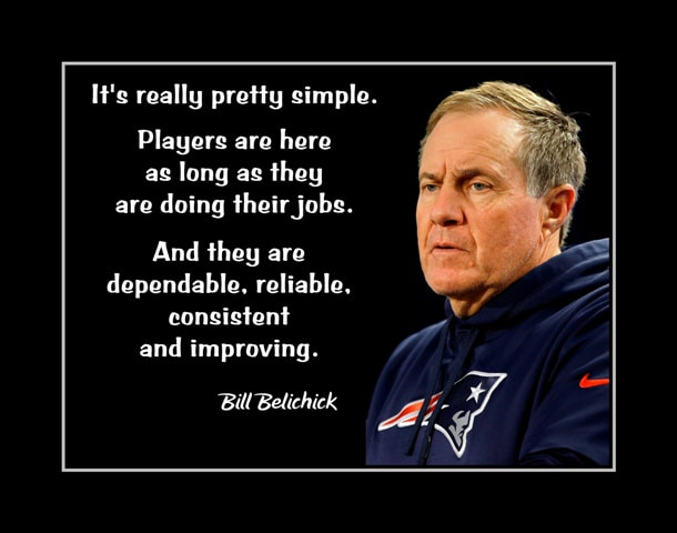 Bill Belichick 'It's pretty simple' Coach Quote Poster, Inspirational Pro  Football Wall Art Gift