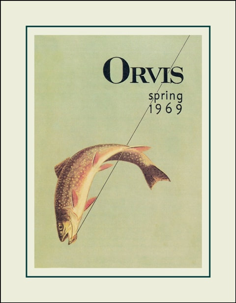 Orvis Fly Fishing Poster, Vintage 1969 Trout Wall Art, Cabin Wall Decor