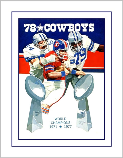 Vintage 1978 Dallas Cowboys Memorabilia Poster, Pro Football Wall