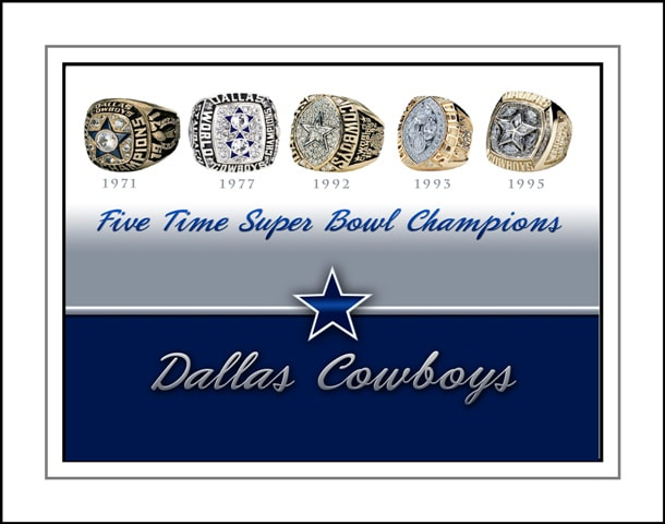 cowboys 5 super bowl rings