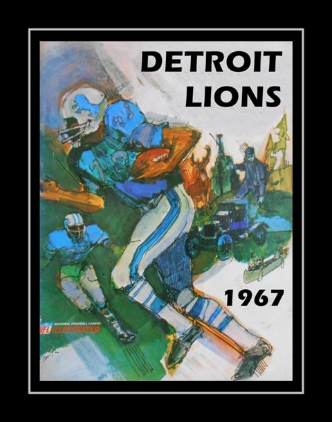 vintage detroit lions poster