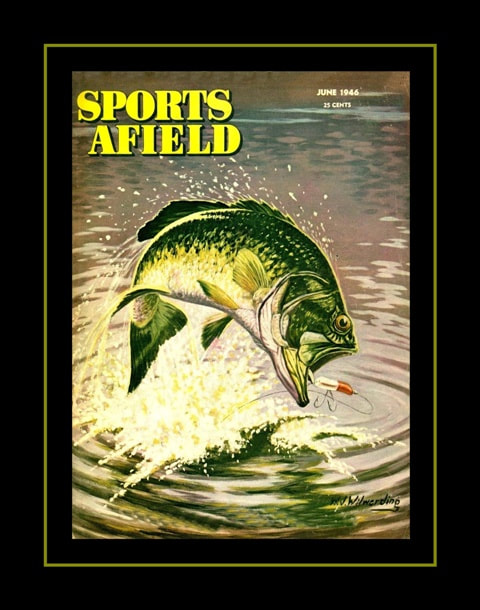 Rare 1946 Sports Afield Fishing Poster, Unique Gift