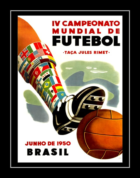 1950 Brazil Soccer World Cup Poster, Unique Gift