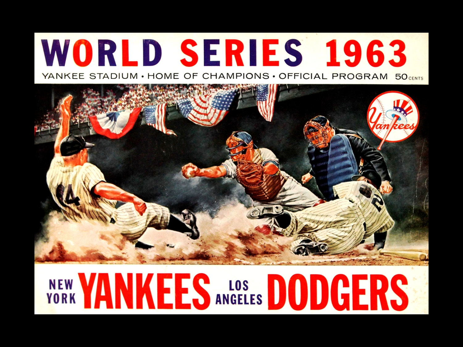 Details about   8x12 TIN SIGN Baseball Yankees Dodgers 1952 World Series wall door plaque 