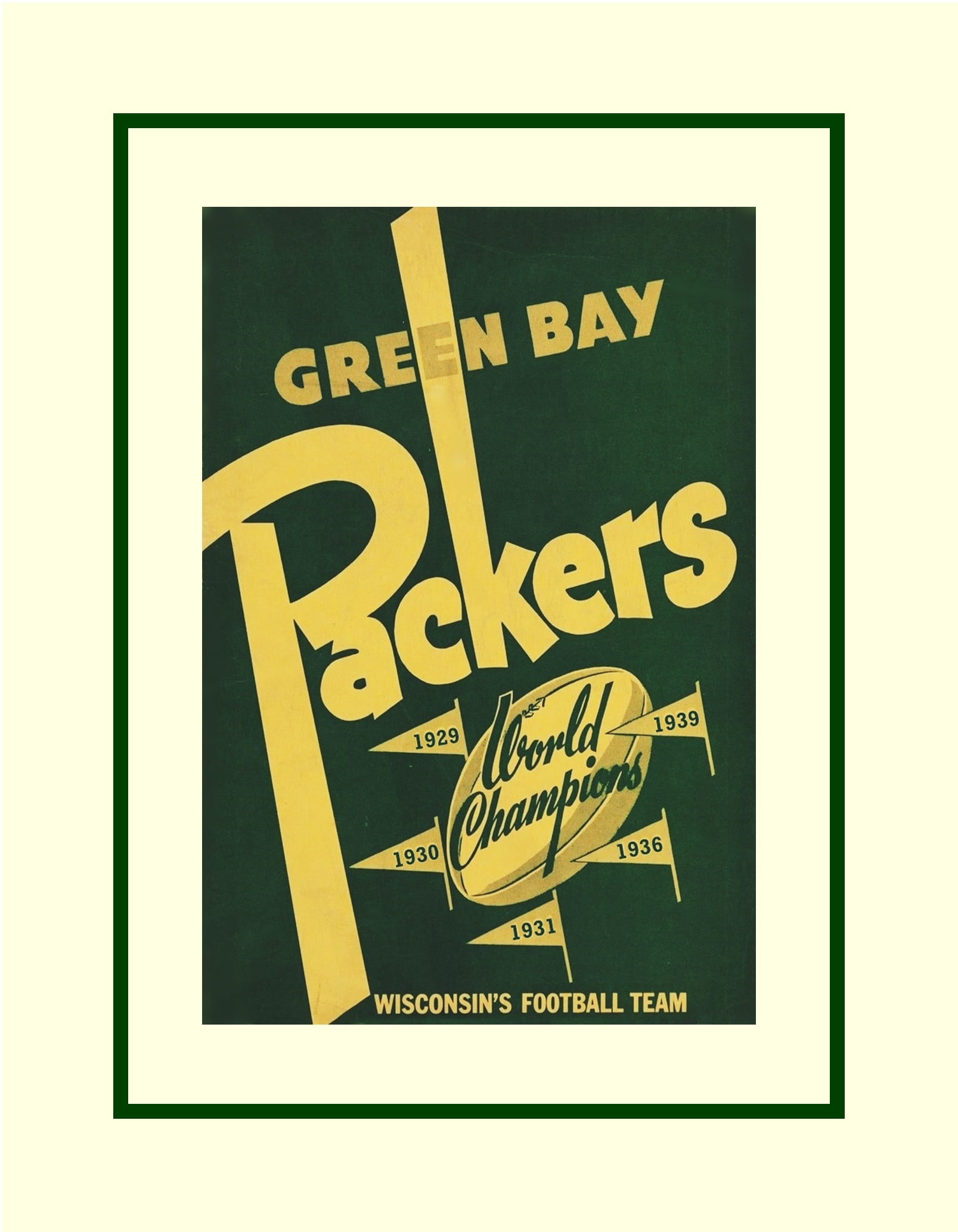 Vintage 1940s Green Bay Packers 