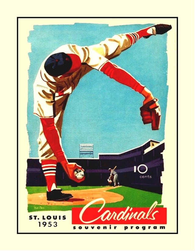 St Louis Cardinals 1953 Program Poster #2, Stan Musial Unique Wall Art Gift