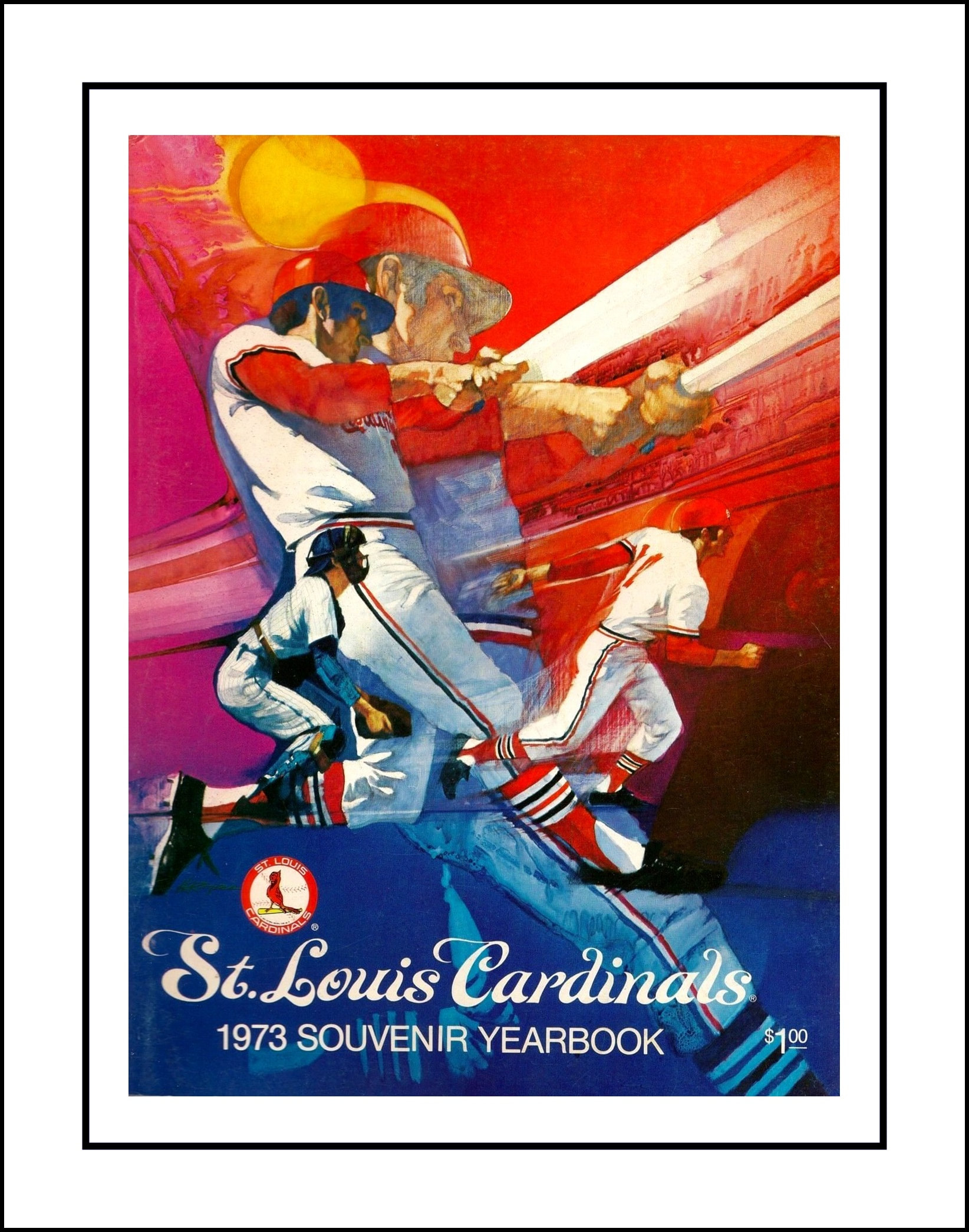 St Louis Cardinals 1973 Program Poster, Unique Memorabilia Wall Art Gift 