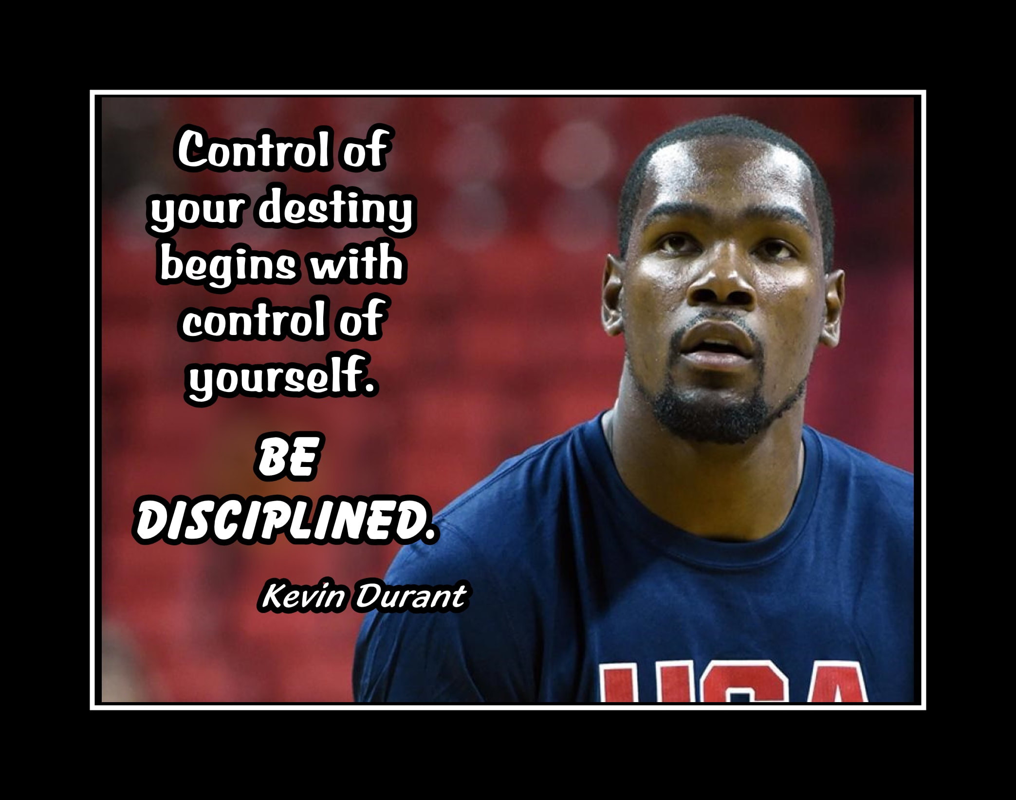 Kevin Durant Motivational Quote Basketball Silk Poster 12x18 inch 