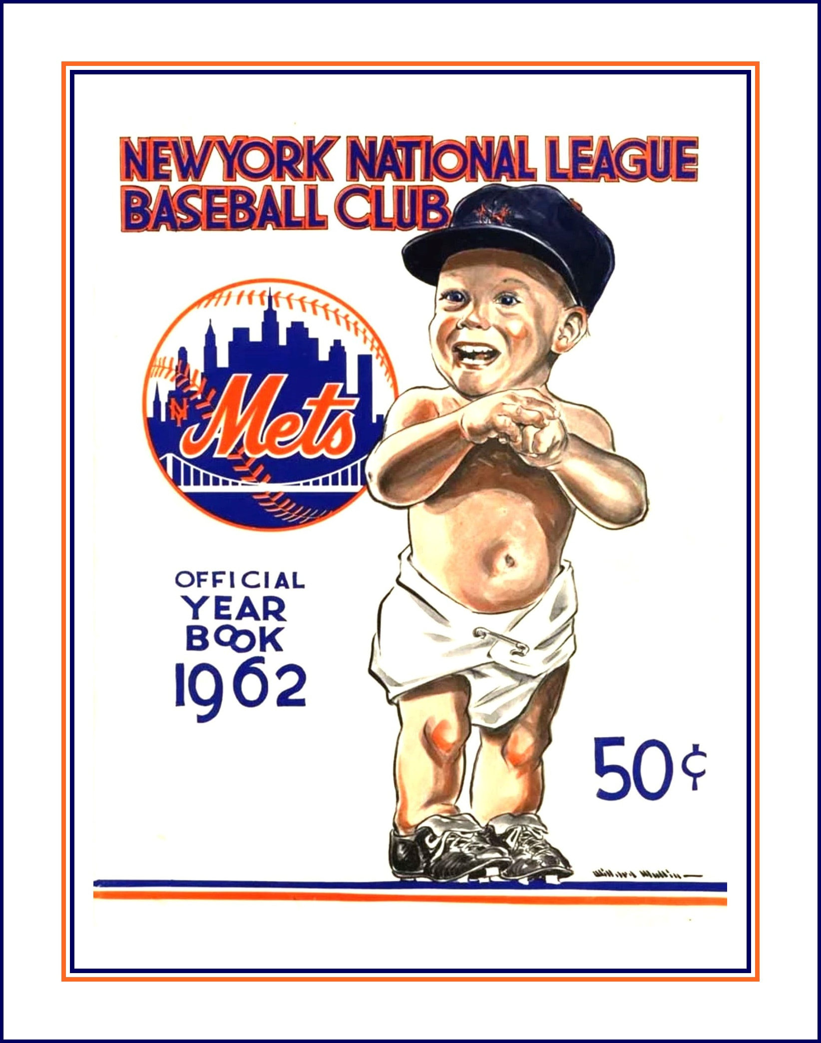 1962 NEW YORK METS Opening Day Team Photo Baseball Card Set POSTER