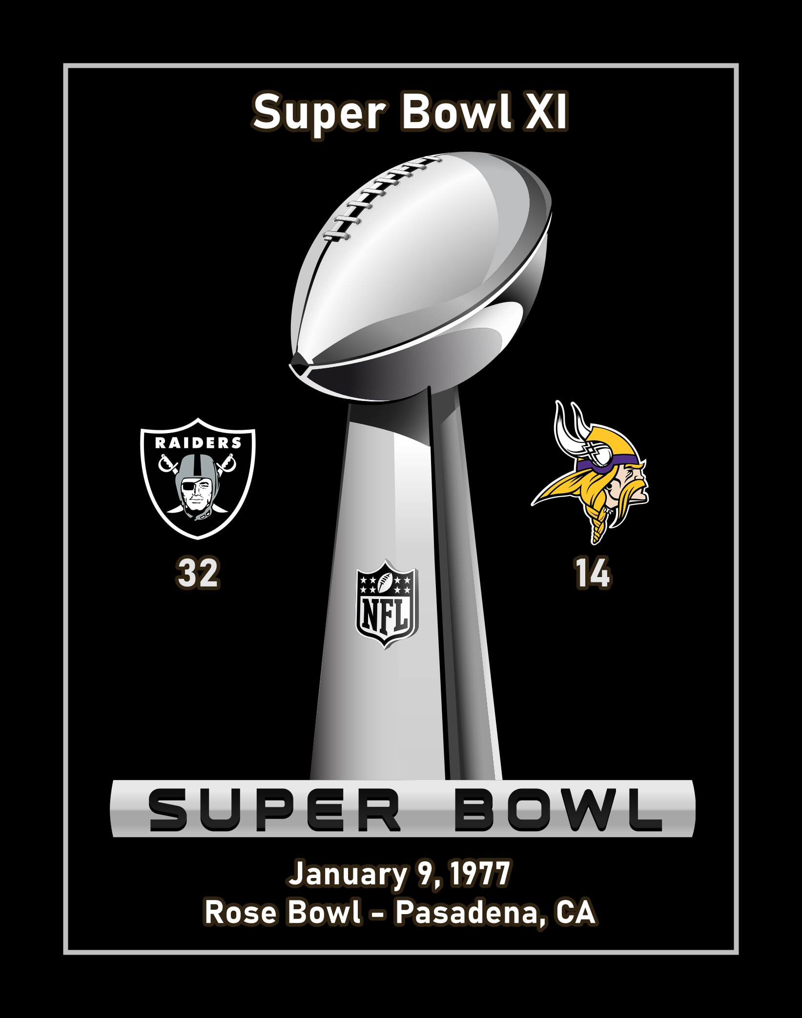 Super Bowl XI World Champion Raiders Lapel Pin 1977 Collectible 