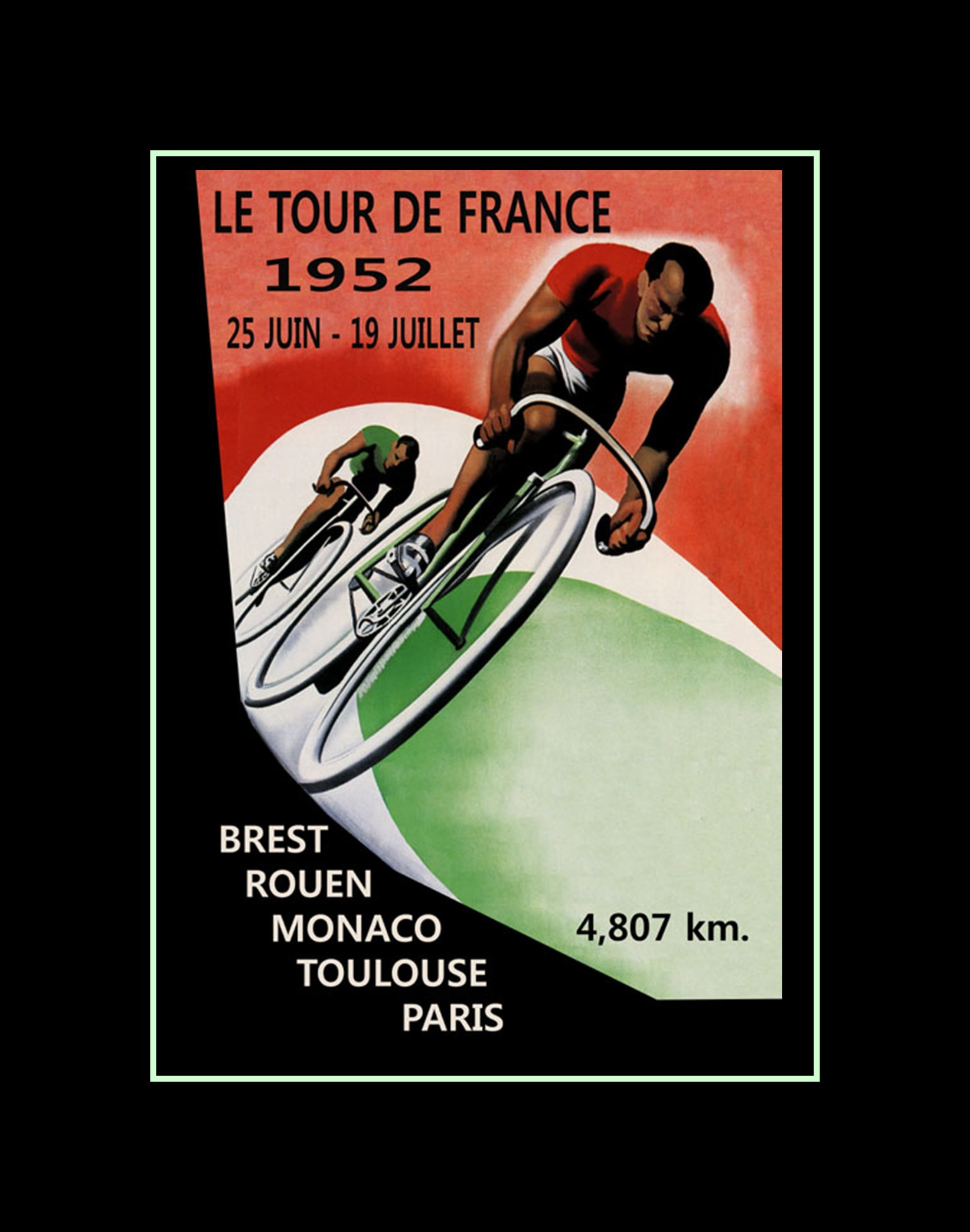 Tour de France 1952 Vintage old cycling Sports Vintage Poster A3 A4 Size 