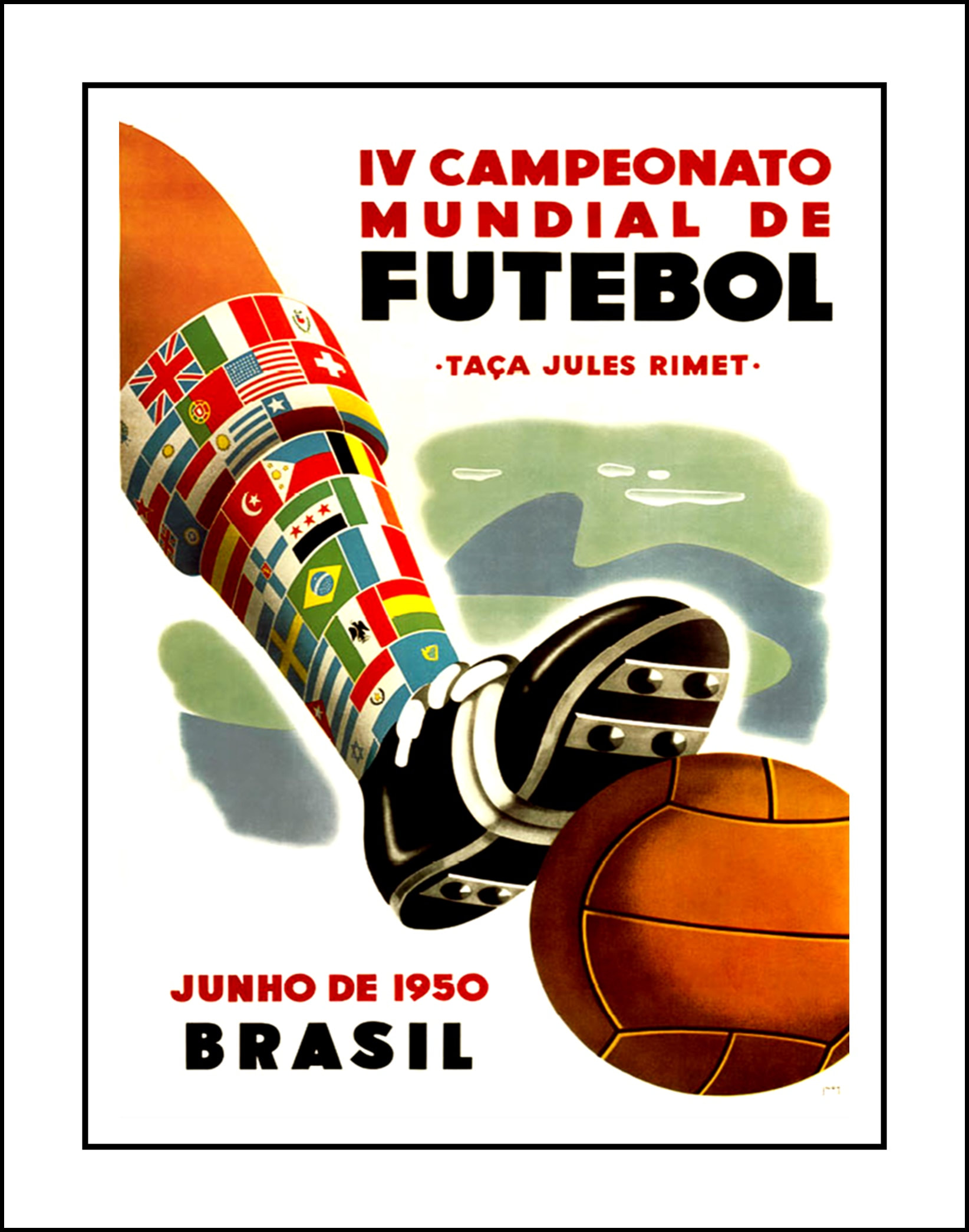 No04 My 1950 Brasil Soccer World Cup poster Sticker by Chungkong Art - Fine  Art America